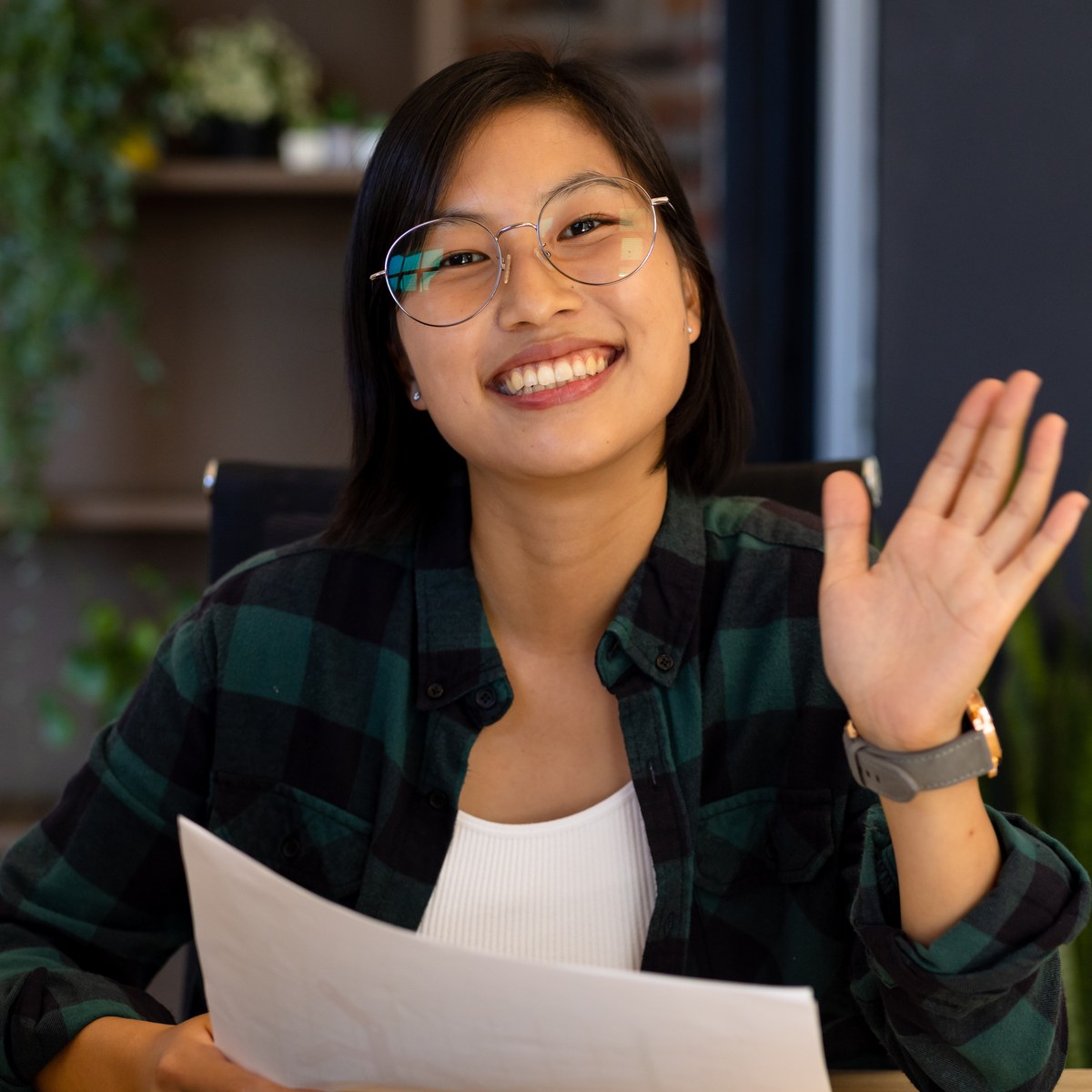 Finance professional at her desk